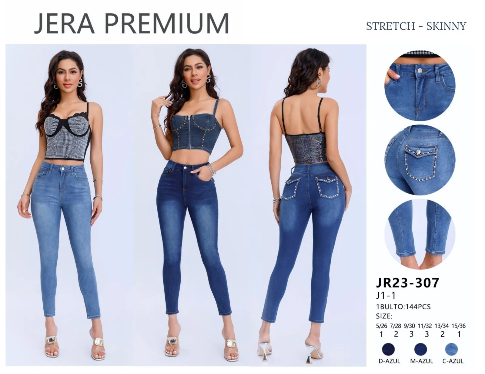 Jeans Skinny Jera Jeans - JR23/307M-Azul