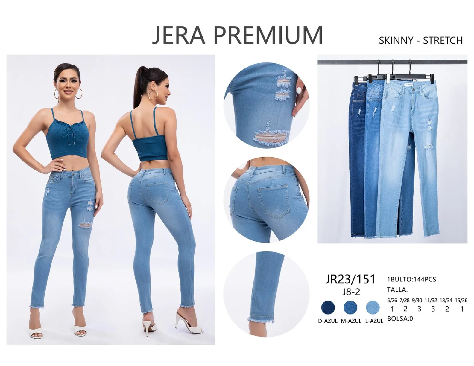 Jeans Skinny Jera Jeans - JR23/151L-Azul
