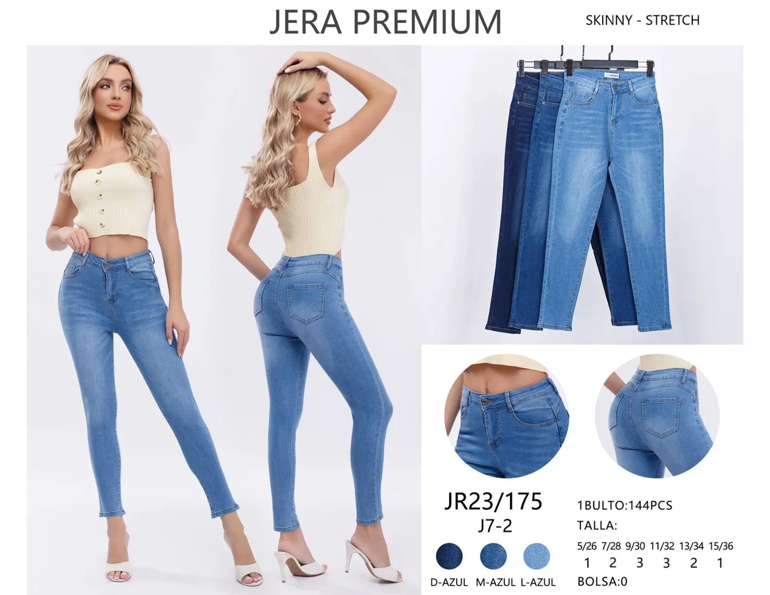 Jeans Skinny Jera Jeans - JR23/175L-Azul