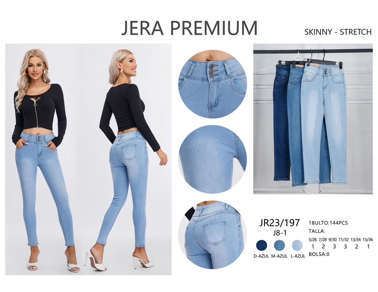 Jean Colombiano Skinny Jera Jeans - JR23/197M-Azul