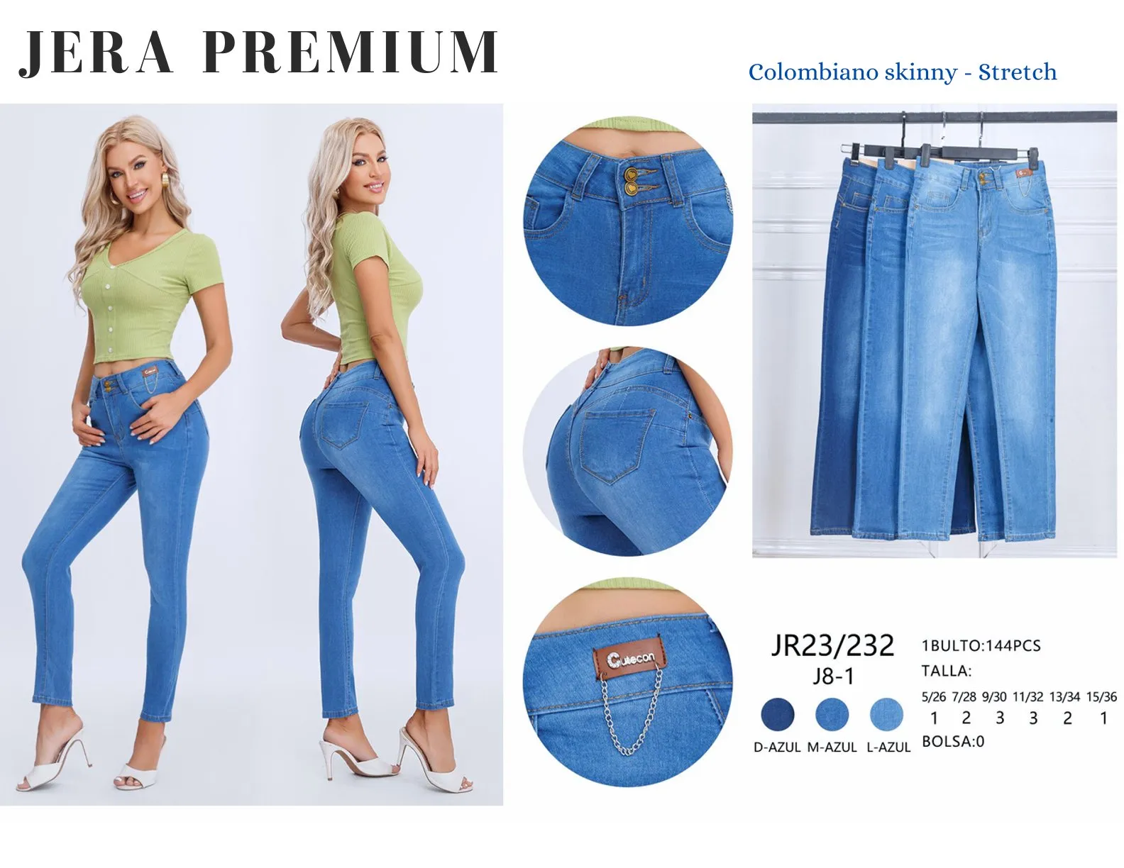 Jean Colombiano Skinny Jera Jeans - JR23/232M-Azul