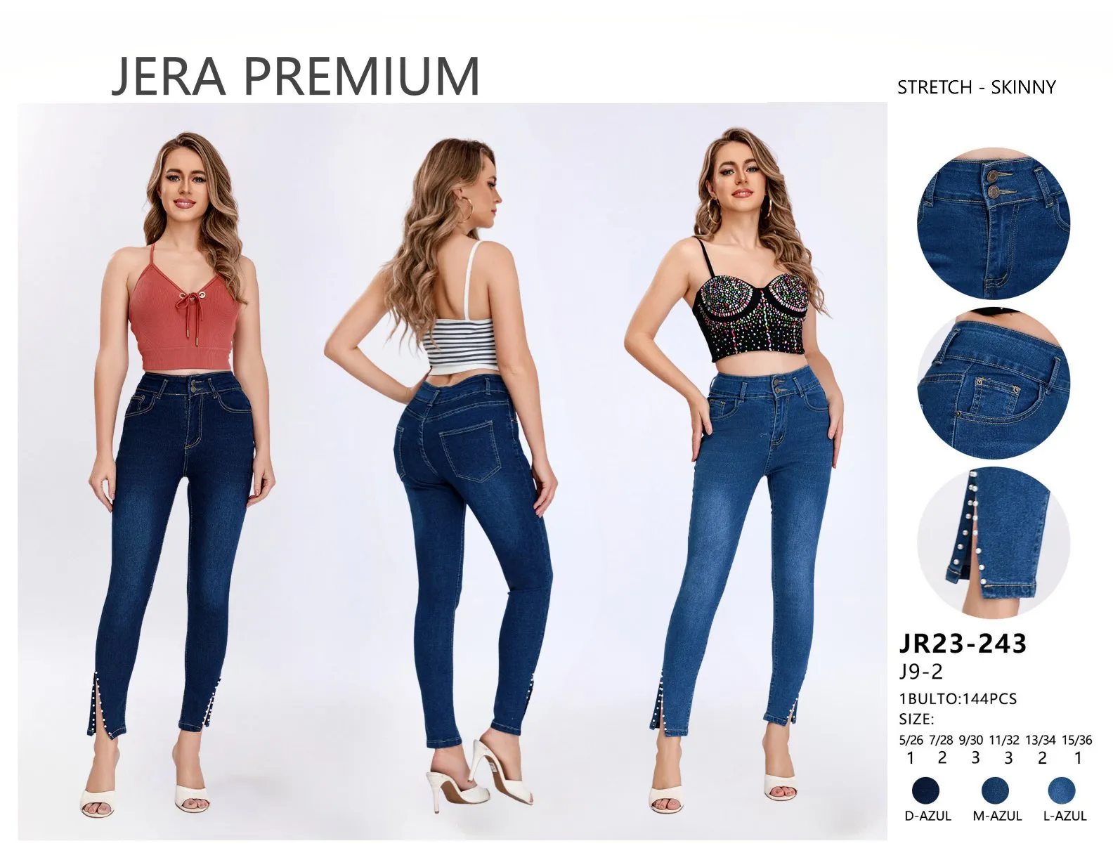 Jeans Skinny Jera Jeans - JR23/243D-AZUL