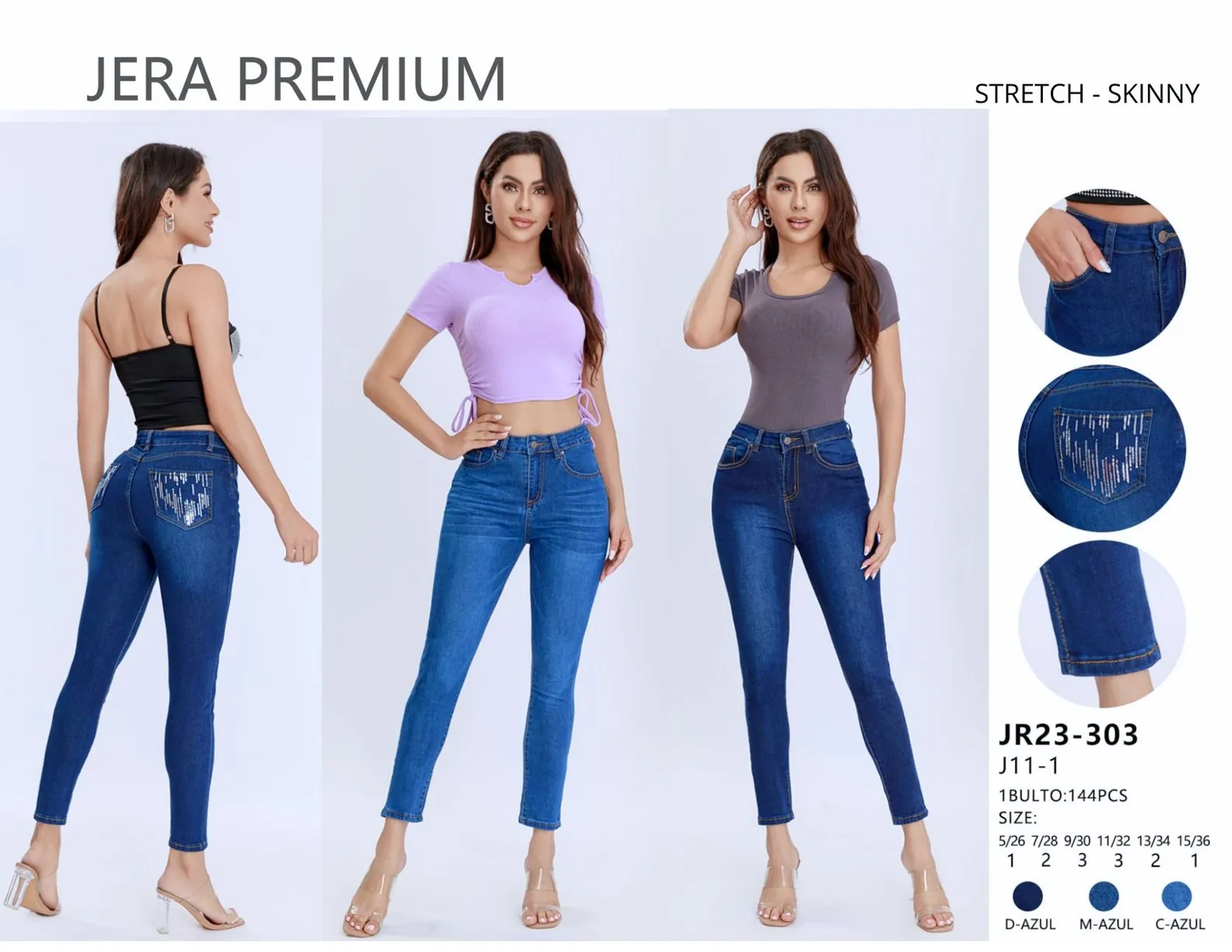Jeans Skinny Jera Jeans - JR23/303D-Azul