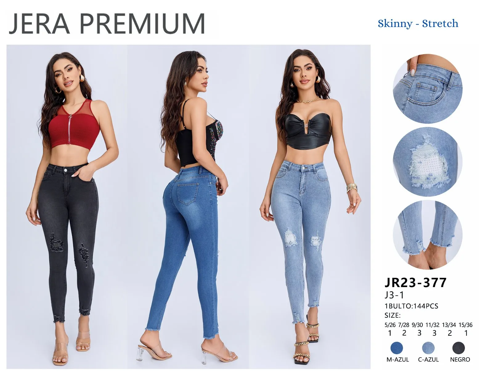 Jeans Skinny Jera Jeans - JR/23/377NEGRO