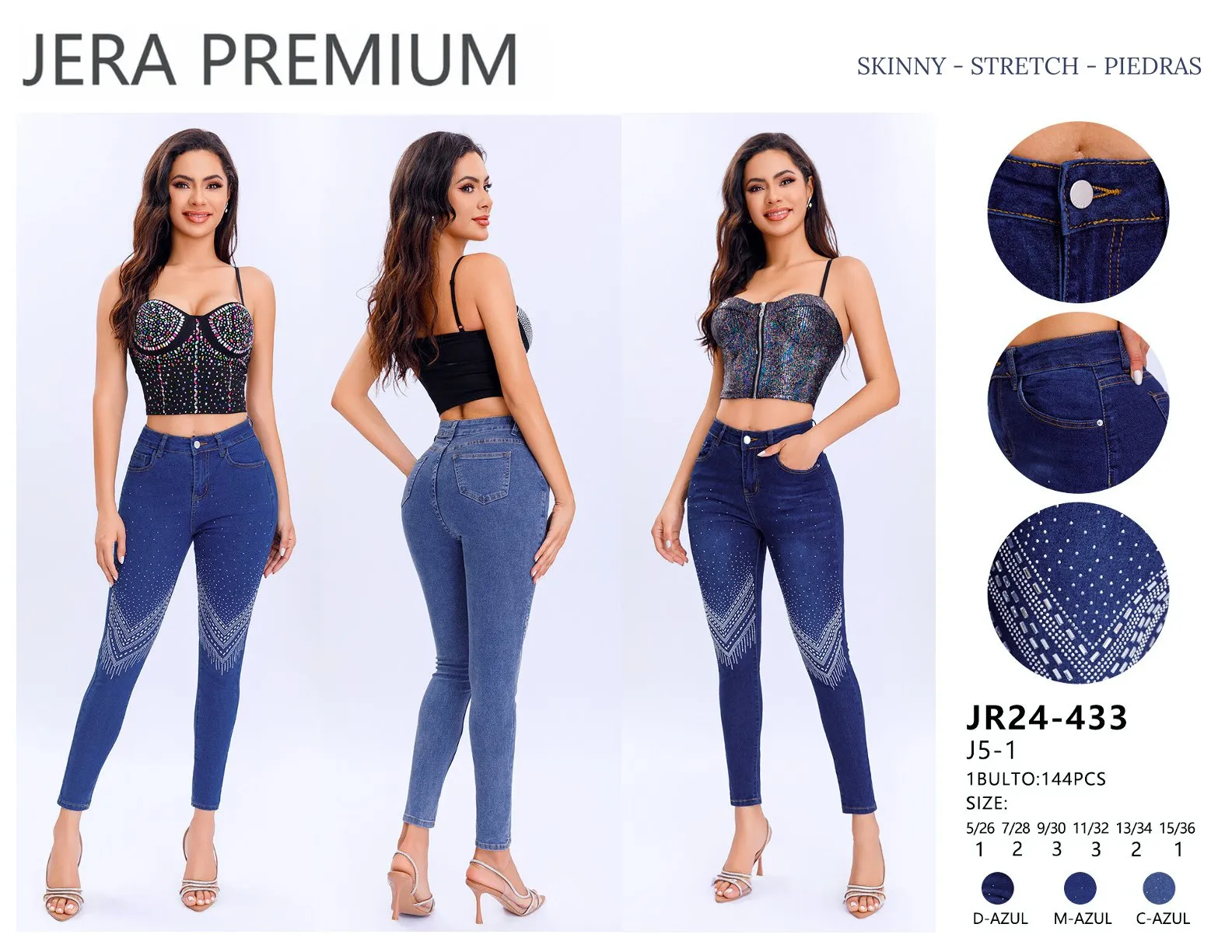 Jeans Skinny Jera Jeans - JR24/433C-AZUL