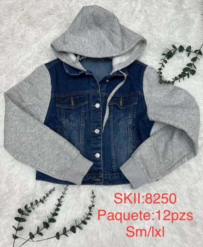 Chamarra De Mezclilla Con Capucha-0-8250