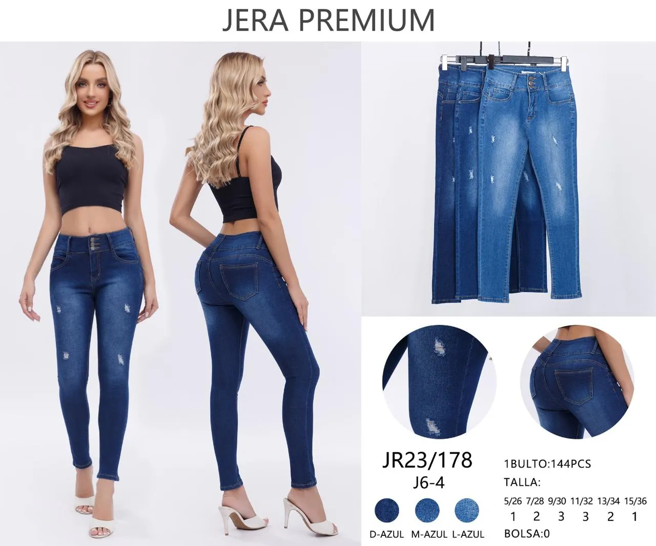 Jeans Skinny Jera Jeans - JR23/178M-Azul