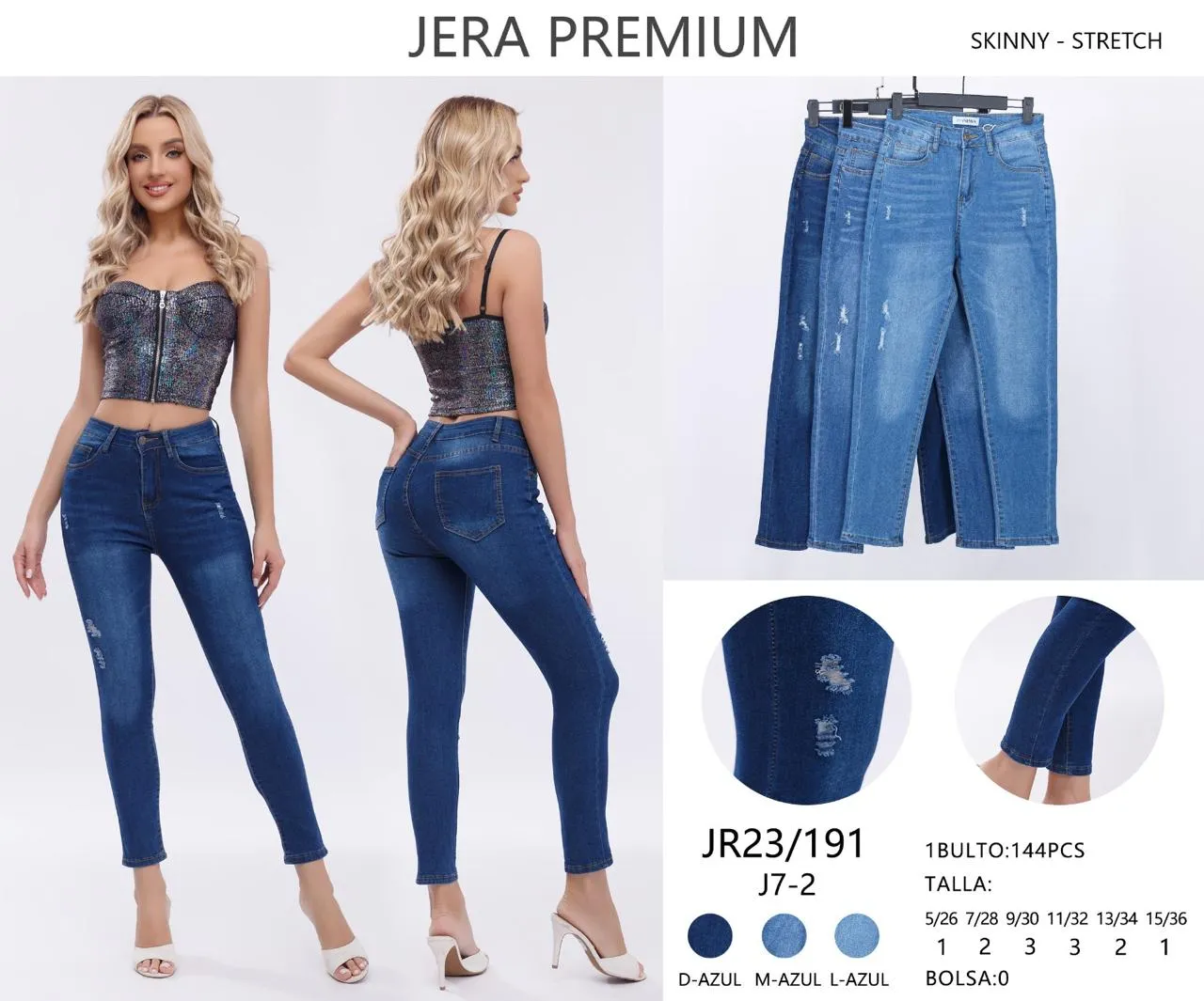 Jeans Skinny Jera Jeans - JR23/191L-Azul