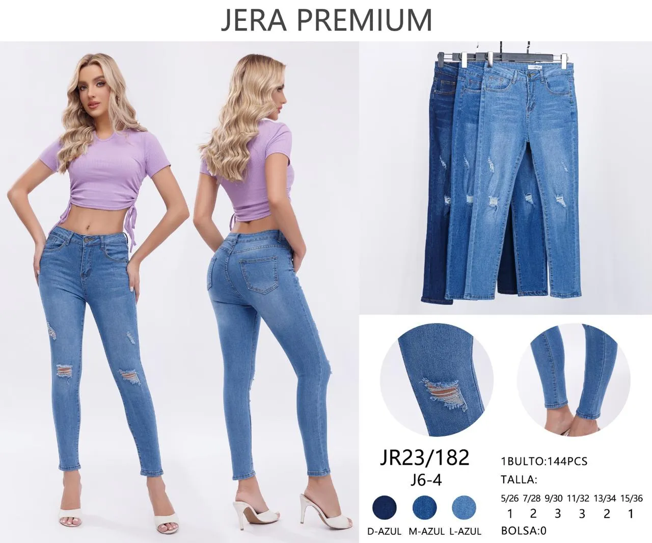 Jeans Skinny Jera Jeans - JR23/182D-Azul