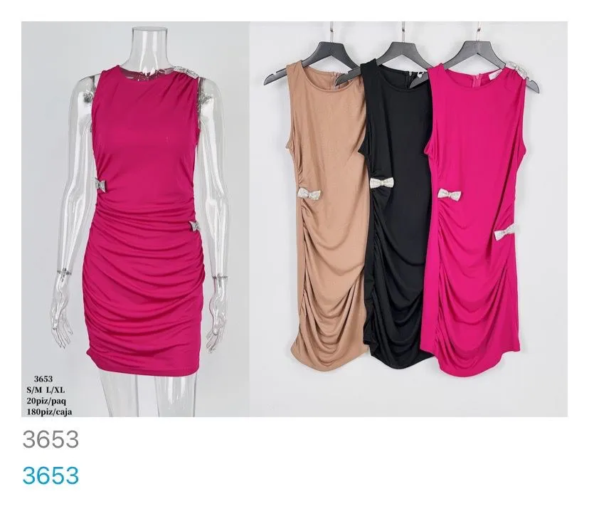 Vestido Elegante Con Lazo-3653-0-3653