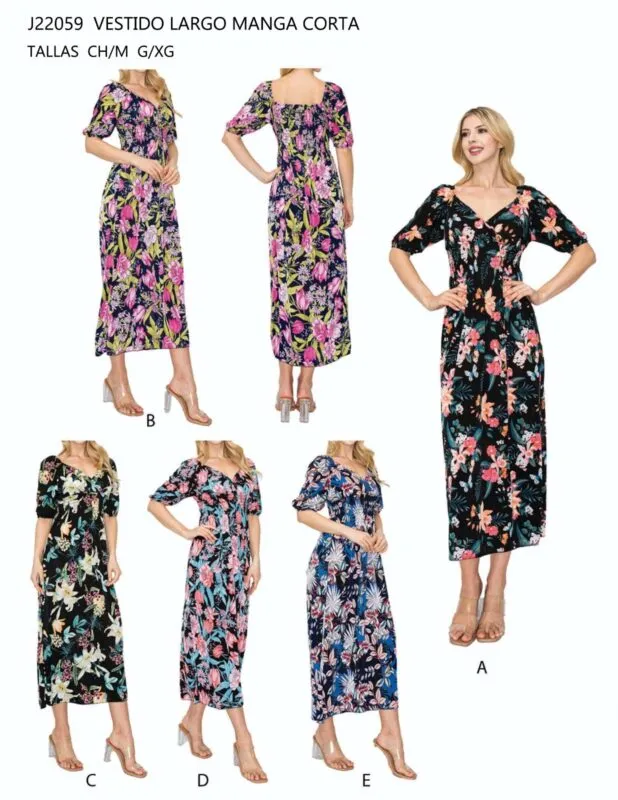 Vestido Largo Estampado-1-J22059