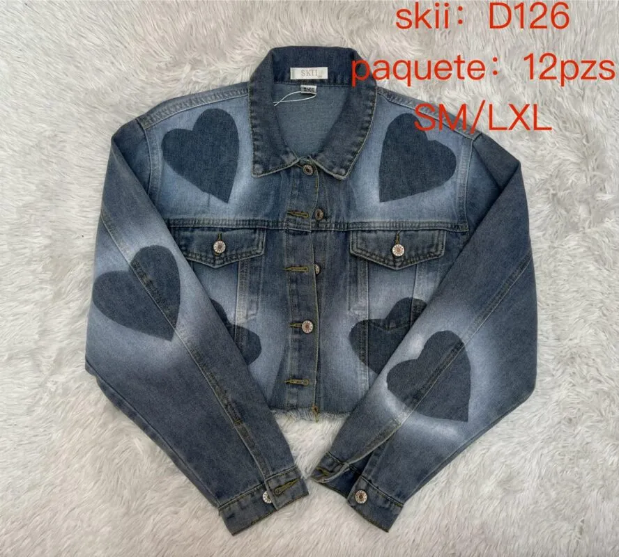 Chamarra De Mezclilla Diseño Corazones-D126