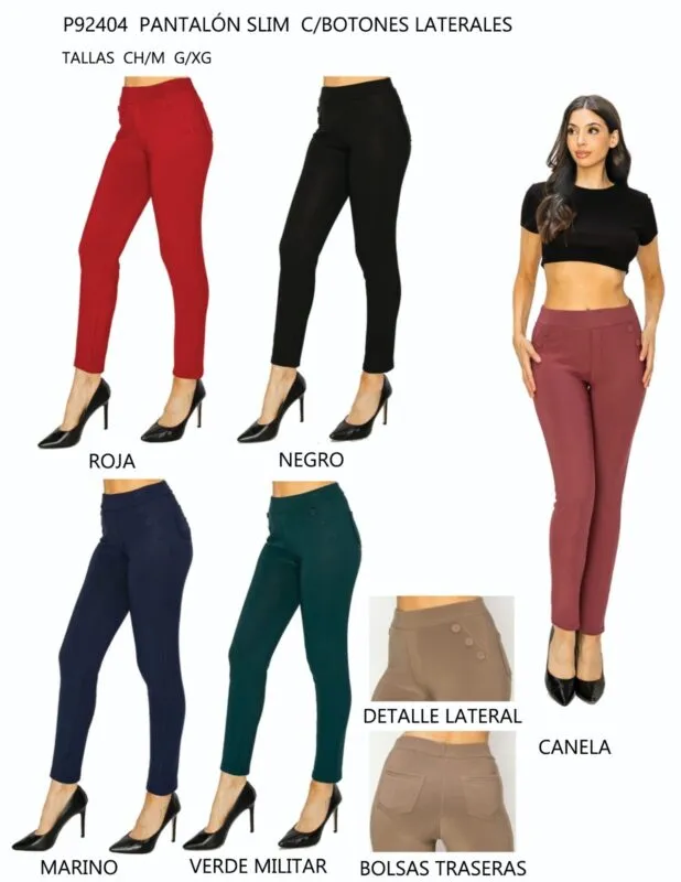 Pantalon Slim Botones-0-P92404