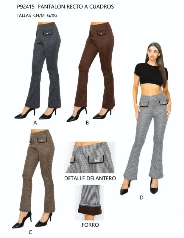 Pantalon Recto A Cuadros-1-P92415