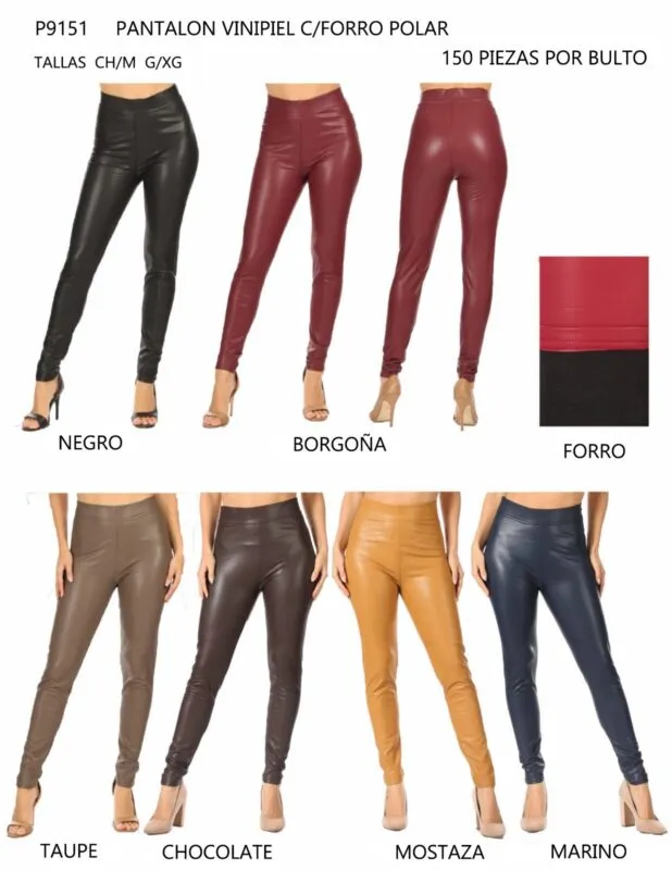 Pantalón Vinipiel Con Forro-1-P9151