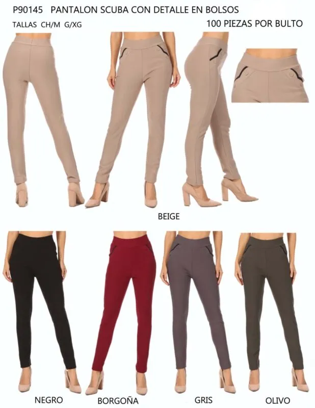 Pantalón Casual Ajustado-0-P90145