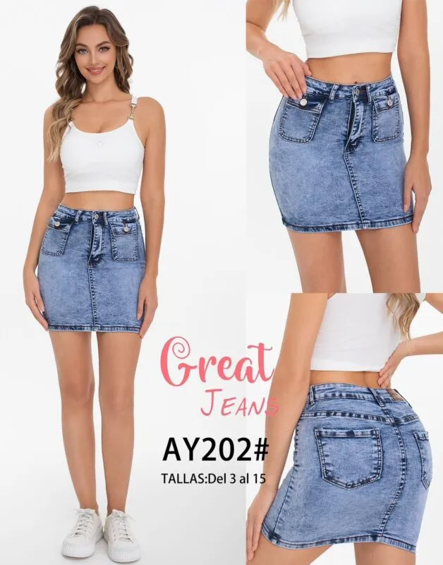 Falda De Mezclilla Great Jeans-AY202-0-AY202