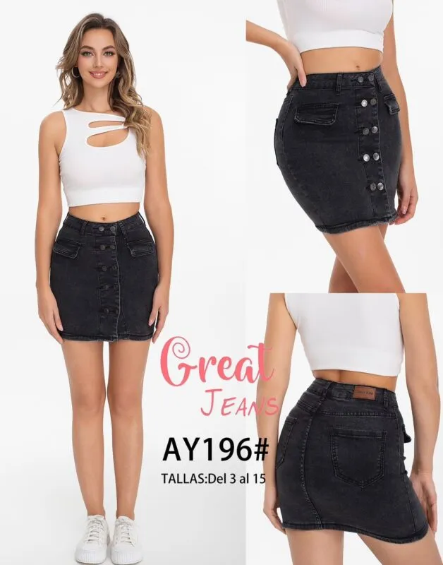 Falda De Mezclilla Great Jeans-AY196-0-AY196