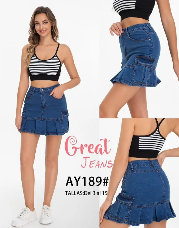 Falda De Mezclilla Great Jeans-AY189-0-AY189