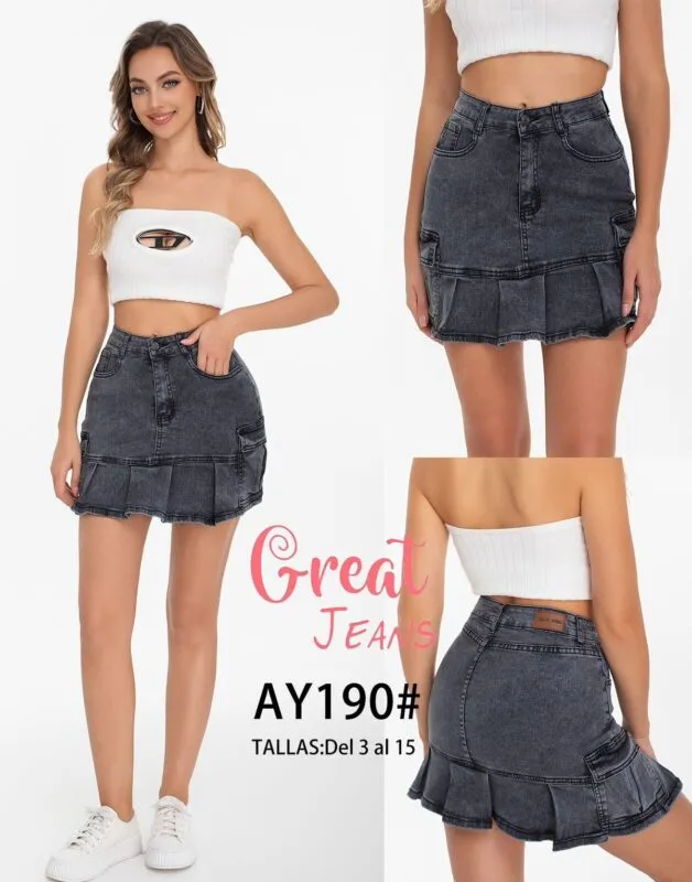 Falda De Mezclilla Great Jeans-AY190-0-AY190