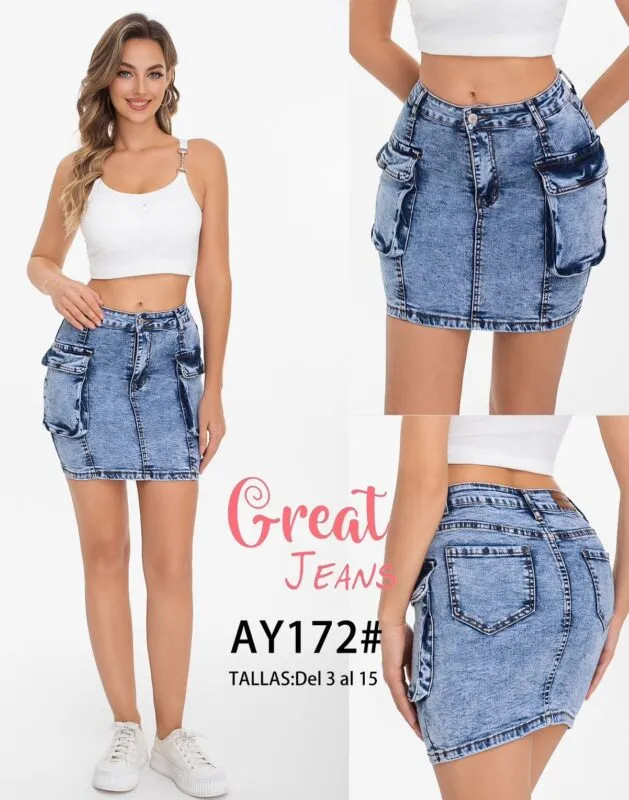 Falda De Mezclilla Great Jeans-AY172-0-AY172