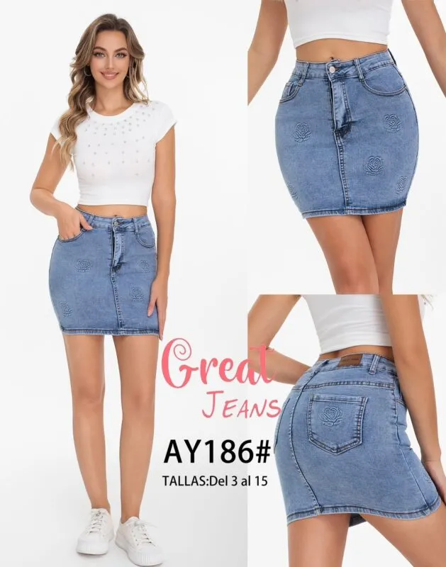 Falda De Mezclilla Great Jeans-AY186-0-AY186