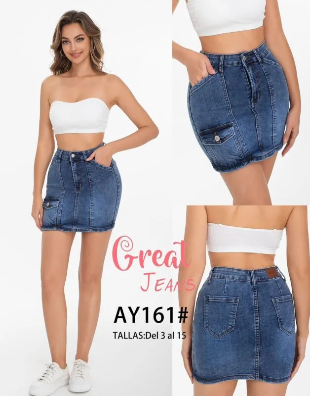 Falda De Mezclilla Great Jeans-AY161-0-AY161