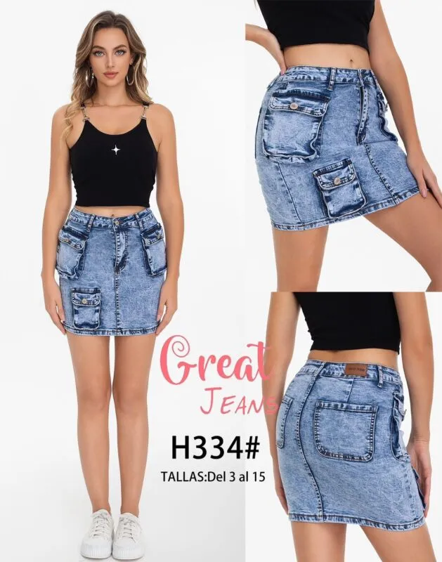 Falda De Mezclilla Great Jeans-H334-0-H334