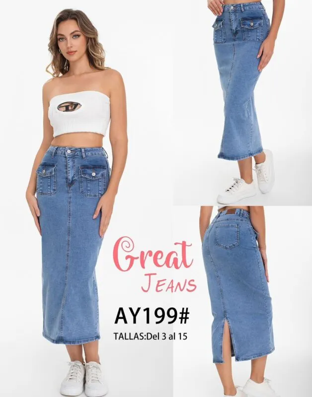 Falda De Mezclilla Great Jeans-AY199-0-AY199