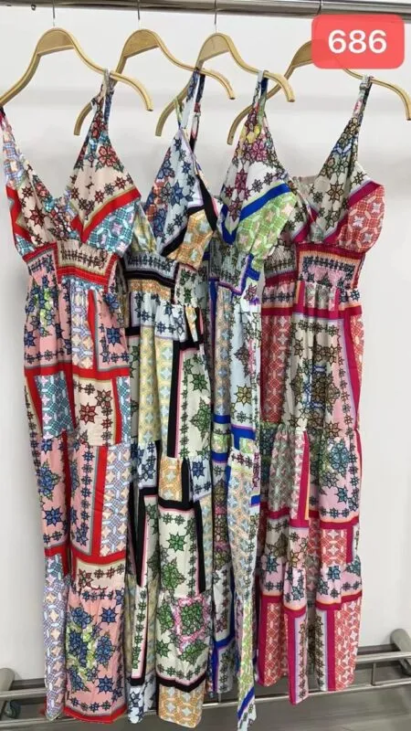 Vestido Estampado Casual-686