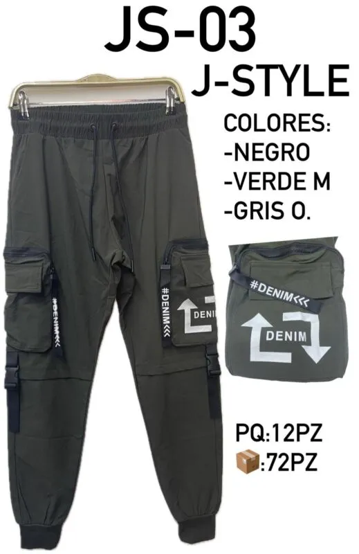 Pantalon Cargo Denim-JS-03