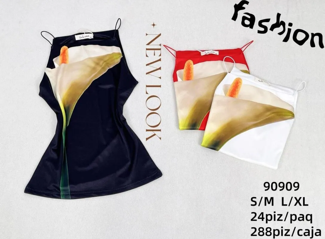 Blusa Casual Con Flor-90909