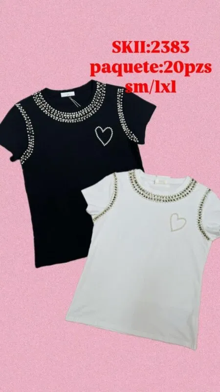 Blusa Con Corazón Brillante-0-2383