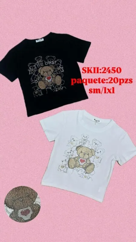 Playera Osito Con Diseño-2450