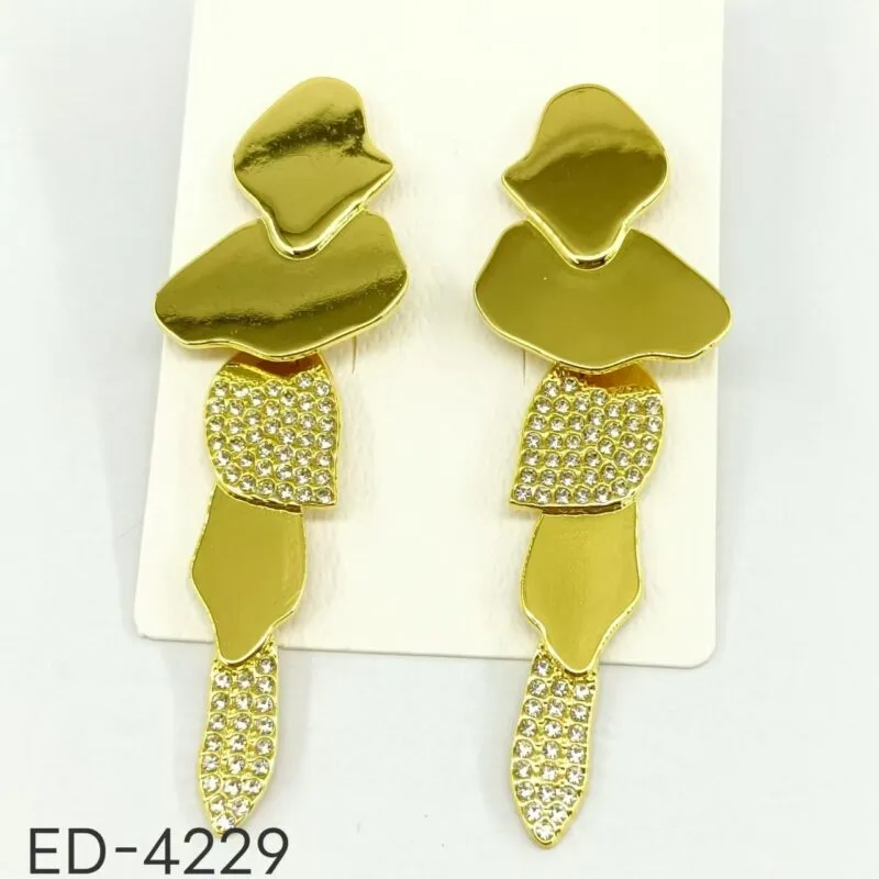 Aretes Dorados Brillantes-ED-4229