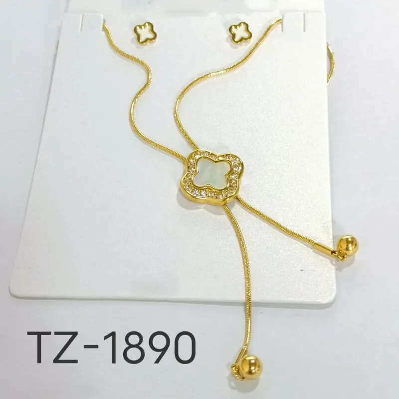 Collar Trebol con Aretes-TZ-1890
