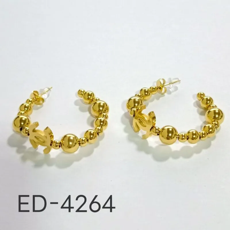 Aretes Dorados Efecto Chanel-ED-4264