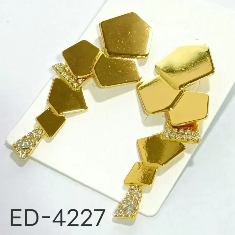 Aretes Geometricos Dorados-ED-4227