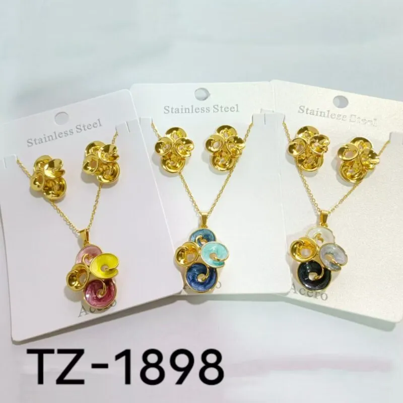 Collar Remolino con Aretes-TZ-1898