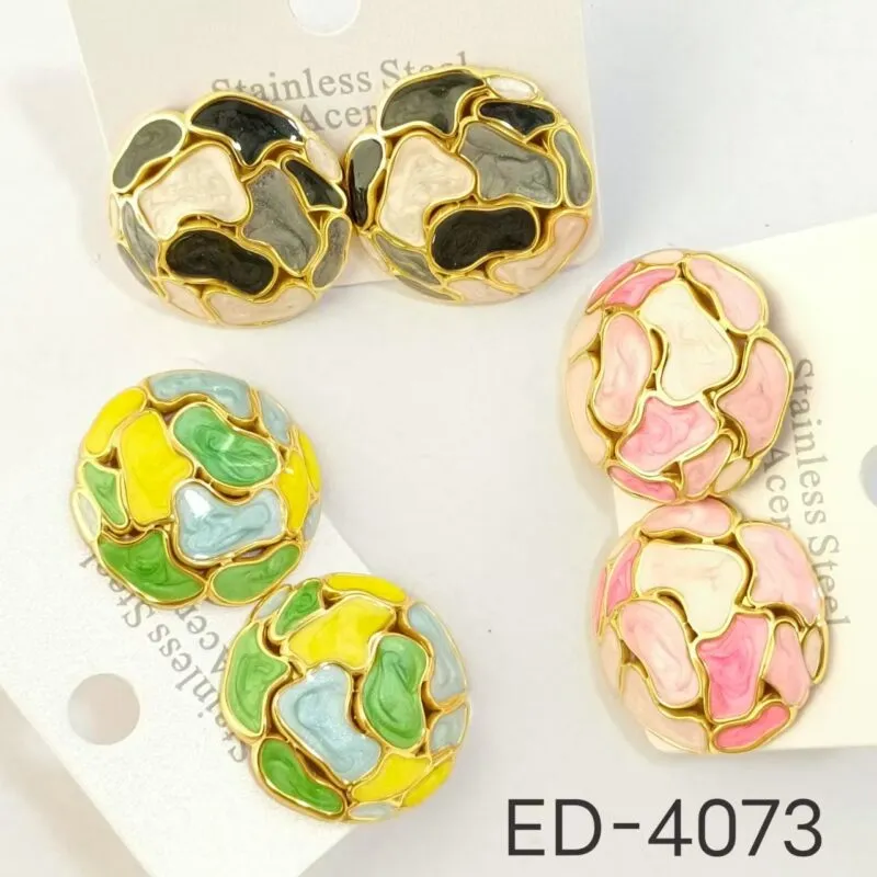 Aretes Rosa-Verde-Negro-ED-4073