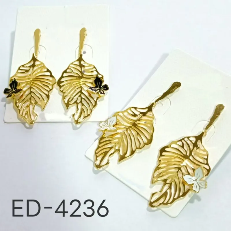 Aretes Hojas Doradas-ED-4236