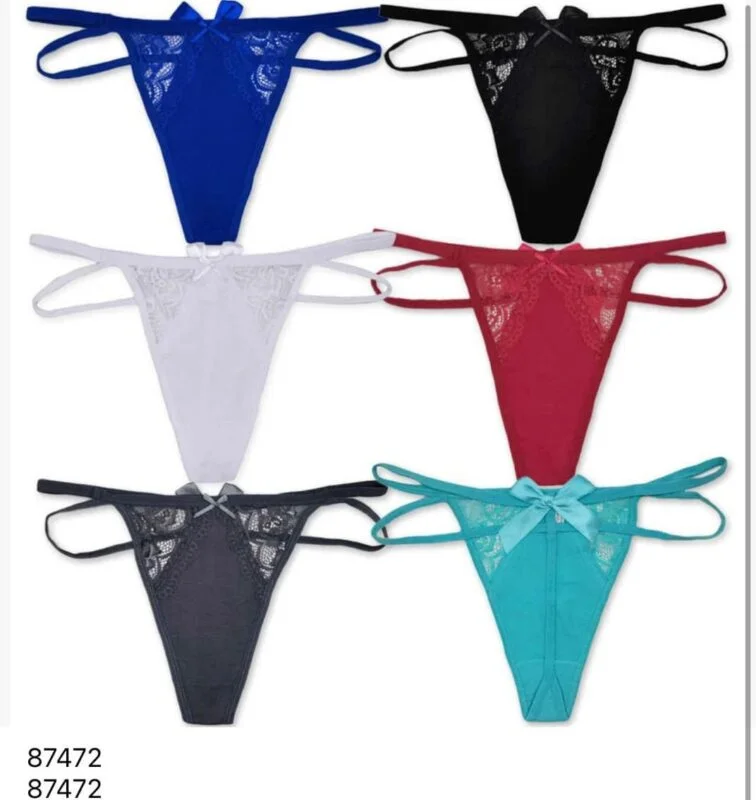 Tanga algodón con encaje-87472