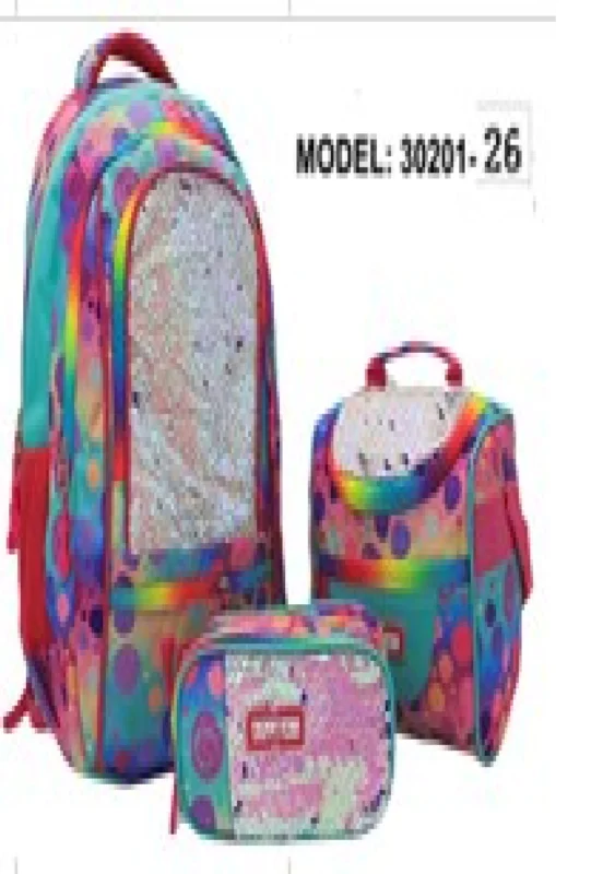 kit 3 pzs de lentejuela doble ,impermable,termica doble cierre grande ,multibolsa, lapicera gde doble cierre-30201-26