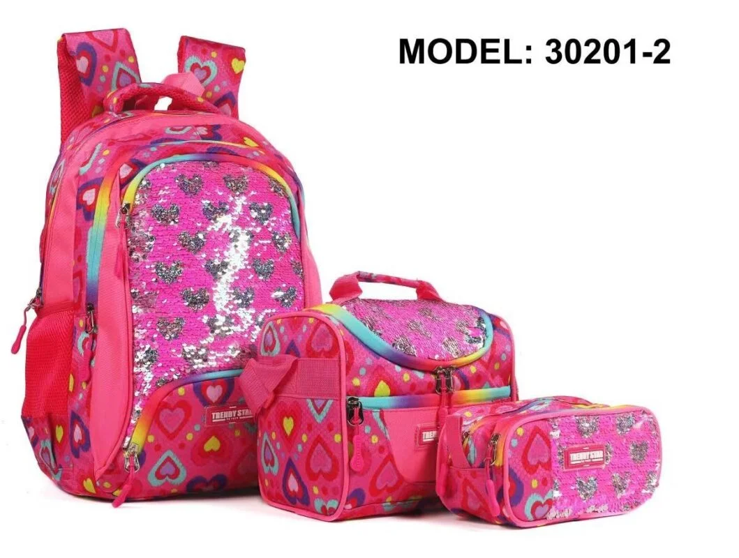 kit 3 pzs de lentejuela doble ,impermable,termica doble cierre grande ,multibolsa, lapicera gde doble cierre-30201-2