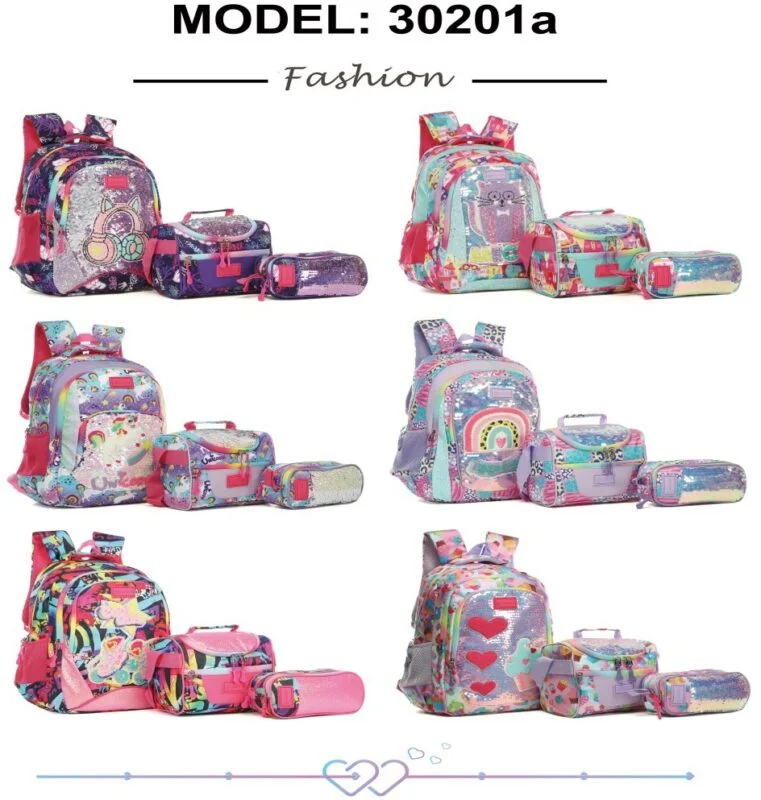 Mochila Lentejuela,Parches y Piedras Calidad Premium-3021A