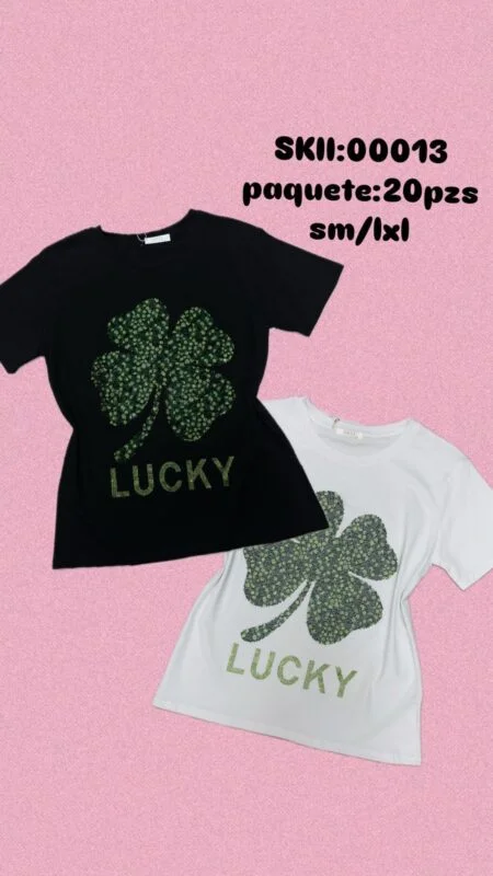 Playera con estampado de trebol-00013