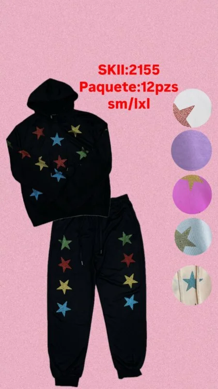 Conjunto sudadera Pants con estrellas-2155