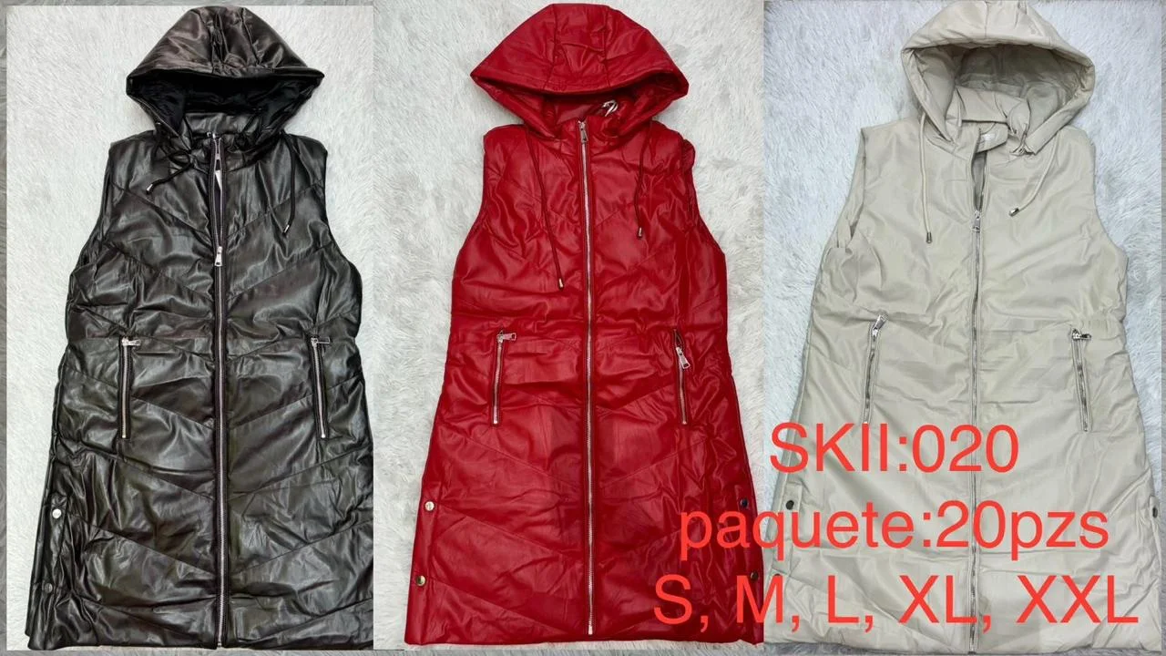 Chaleco largo con gorro-020