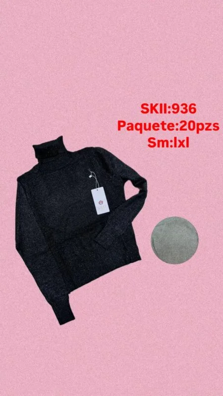 Sueter punto cuello alto-936