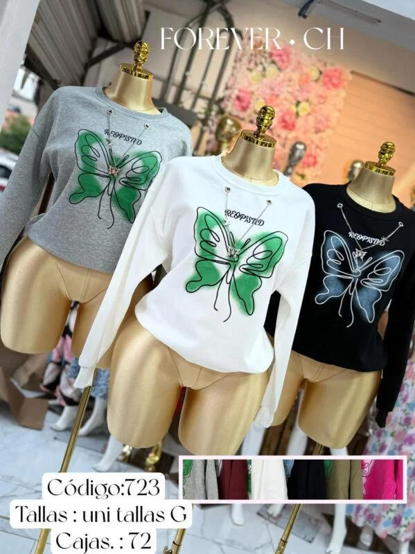 Sudadera estampado mariposa-723